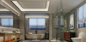 现代宽敞浴室3D模型设计