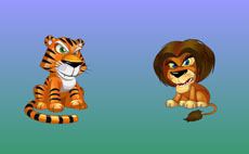 老虎和狮子flash卡通动画