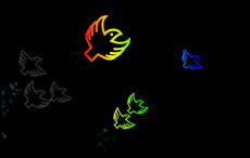 彩色的和平鸽飞走flash动画