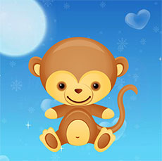 可爱矢量猴子flash动画