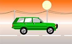 绿色旅行车flash动画