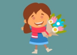 可爱女孩献花flash动画