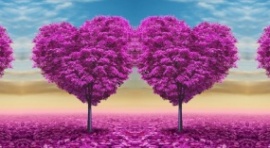 紫色爱心树合成特效flash动画