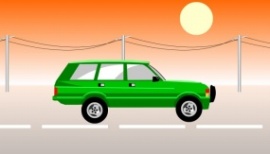 绿色小汽车行驶flash动画