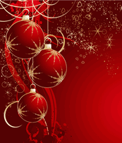 红色圣诞装饰球矢量素材