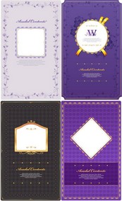 紫色花纹卡片矢量图下载