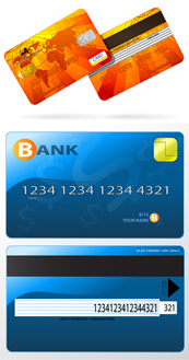 金融银行卡信用卡矢量图