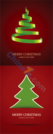 圣诞树与礼物矢量背景图