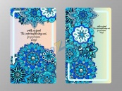 蓝色花朵婚礼请帖设计