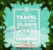 夏季游轮度假海报矢量素材