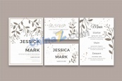 婚礼卡片矢量设计模板