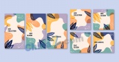 抽象花卉装饰矢量卡片