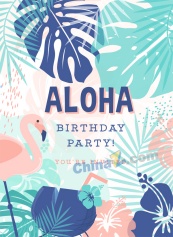 夏威夷生日派对海报设计