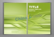 绿色画册封面矢量模板设计