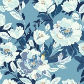 浅蓝色花卉插图矢量背景