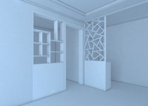 白色室内3D模型