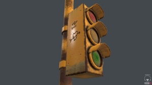 红绿灯3D模型效果图