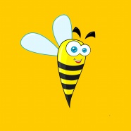 卡通蜜蜂黄色背景图片