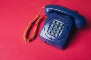 蓝色座机电话图片