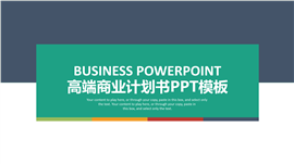 简约项目介绍商业计划书PPT模板