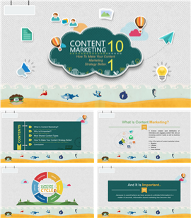 韩版卡通创意商务通用PPT模板