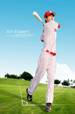 挥杆人物golf创意海报