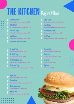 汉堡店菜单单页设计模板