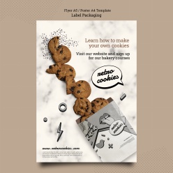 饼干包装平面设计海报模板
