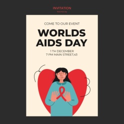 世界艾滋病日插画海报模板