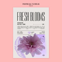 紫色花卉自然海报模板设计
