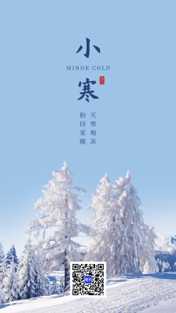 中国风小寒节气海报模板素材