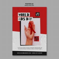 世界艾滋病日宣传海报模板