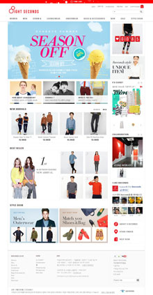韩国八秒服装购物网站酷站欣赏