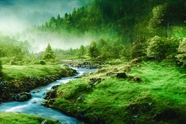 绿野森林风景图片