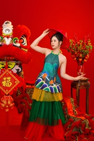 亚洲美女春节艺术照图片