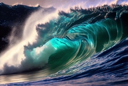 海上巨型波浪摄影图片