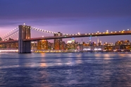 美国布鲁克林桥夜景图片