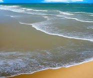 海边沙滩潮水海浪浪花摄影图片