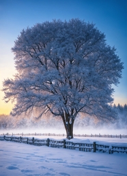 冬季雪树银花唯美风景摄影图片