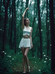 树林性感妙龄少女美女人体写真艺术图片