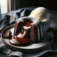 巧克力熔岩蛋糕美食图片