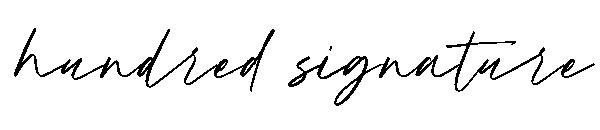 Hundred signature字体