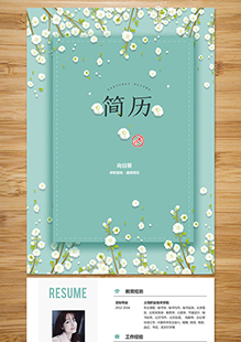 小插花风格整套简历模板