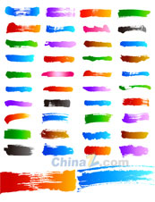 矢量彩色笔刷素材下载