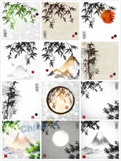 中国风国画设计矢量图