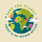 扁平化地球环保宣传海报