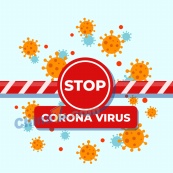 阻止新型冠状病毒警示牌矢量
