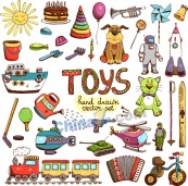 手绘儿童玩具矢量设计