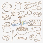 手绘日本美食元素