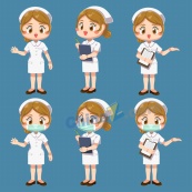 矢量护士人物插画素材